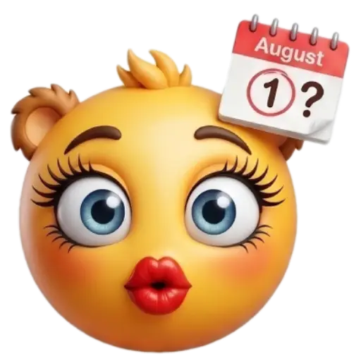 Happy August smiley face WhatsApp sticker (2)